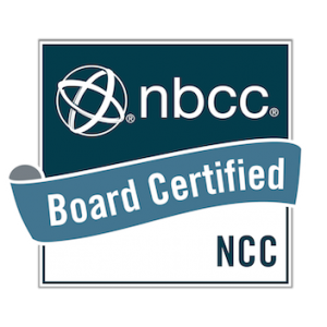Board certified badge from the National Board for Certified Counselors
