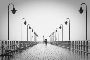 unhappy couple contemplating divorce